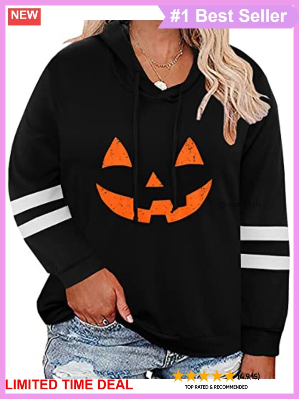 Plus Size Hoodie Long Sleeve Pullover Oversized Sweatshirt with Pocket